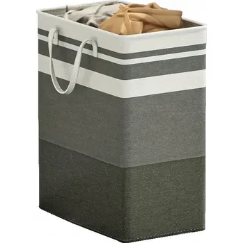 Koš na prádlo, organizér na prádlo, 100L, pruhovaný, s uchy