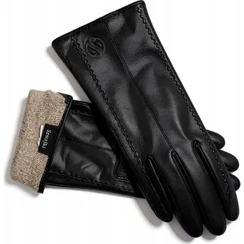 Rukavice Dámské kožené rukavice s vlnou z ovčí kůže SZWAJKI zateplené zimní XXL