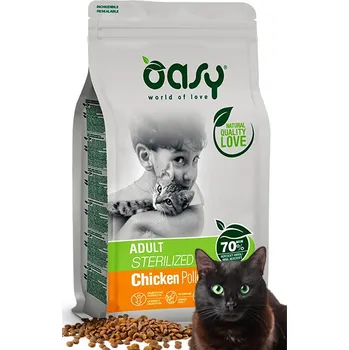 Krmivo pro kočku Oasy Suché krmivo pro kastrované kočky Adult sterilised kuře krmivo suchá pro kočky 300g