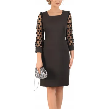 Dámské šaty Carla Moreno koktejlové šaty klasického střihu, midi délka, velikost 42