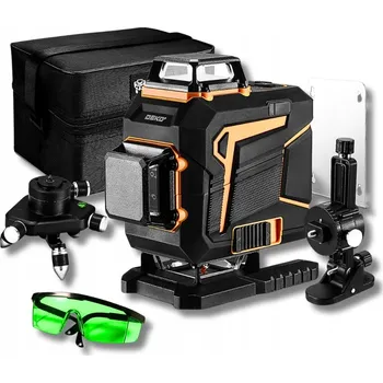 Měřící laser LASEROVÁ VODVÁHA 360 PRO 4D ZELENÝ KŘÍŽOVÝ LASER S ROVINOU 30m DEKO