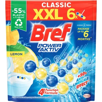 WC čistič Bref Power Aktiv Lemon závěska do WC 6x50g