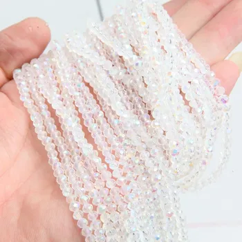 Náramek Křišťálové broušené rondelle korálky | šperky - 15 , 3x4mm (112-120ks)