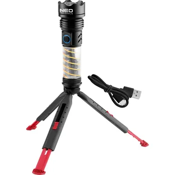 Svítilna Kempingová LED svítilna NEO TOOLS 2v1 s USB-C