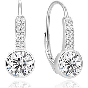 Šperk Třpytivé stříbrné náušnice se zirkony AGUC2424L Beneto