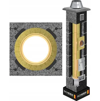 Komín Komínový systém Scheier komínový systém průměr 180 mm, 4m sada, izolovaný, 36x36 cm