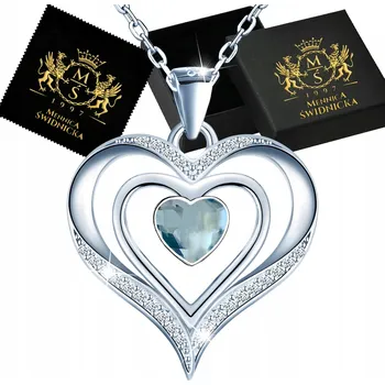 Náhrdelník Stříbrný dámský náhrdelník Přívěsek Srdce Stříbro 925 Jako Dárek k narozeninám
