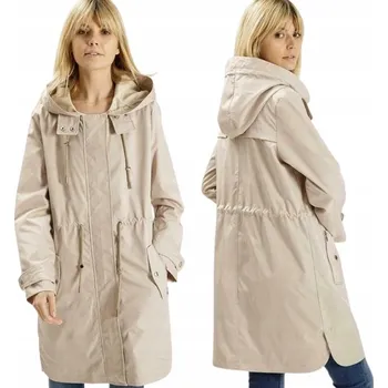 Dámská bunda Bunda Cross Jeans béžová proti dešti s kapucí S