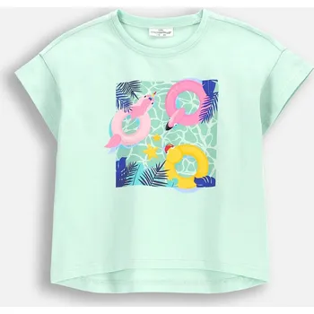 Dívčí tričko Dívčí tričko mátové barvy s krátkým rukávem, velikost 116 Coccodrillo WC5