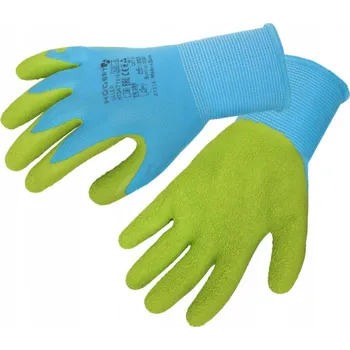 Pracovní rukavice ULLER rukavice máčené v latexu modro/zelené (12 párů/balení) velikost 7 Hogert