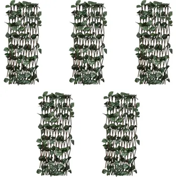 Plot vidaXL Vrbový trelážový plot 5 ks s umělými listy 180 x 30 cm