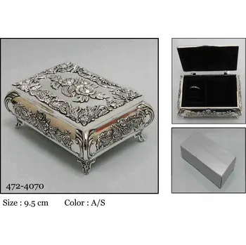 Šperkovnice GRAVÍROVÁNÍ DÁREK STŘÍBRNÁ KAZETA NA ŠPERKY ŠPERKOVNICE PALÁCOVÁ RETRO