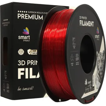 Filament Smart Print Filament PETG transparentní červená 1.75mm 1kg