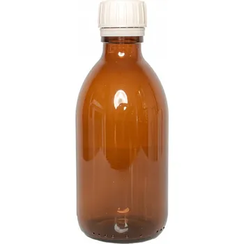 Láhev Skleněná láhev Hnědá 150 Ml s bílým uzávěrem