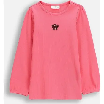 Dívčí tričko Dětské tričko s dlouhým rukávem s bavlnou Coccodrillo ZC5143104RGK růžová 30X, vel. 116