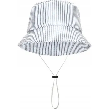 Čepice Dětský látkový klobouk s bílo-modrými pruhy vel. 6-12 LET