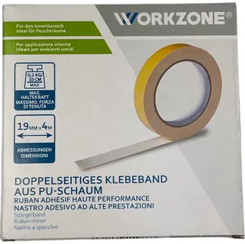 Lepicí páska Oboustranná pěnová páska PU Workzone 19 mm x 4 m na zrcadla