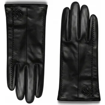 Rukavice Dámské kožené rukavice z ovčí kůže černé SZWAJKI zateplené zima/podzim L
