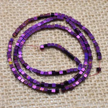 Náramek Barevné hematitové kostičky | šperky - 5-Fialová , 3mm