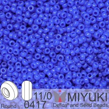Korálek Korálky Miyuki Round 11/0. Barva 0417 Opaque Blue. Balení 5g.