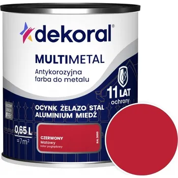barva na kov Dekoral alkydová Barva na kov 0,65 l Červená matná
