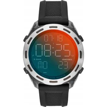 Hodinky Diesel Pánské hodinky Crusher, digitální strojek, 46 mm pouzdro z nylonu v kouřové barvě