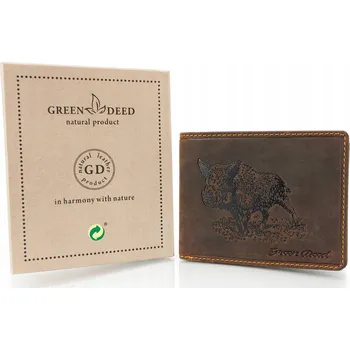 Peněženka Kožená lovecká peněženka Green Deed hnědá - Divoké prase