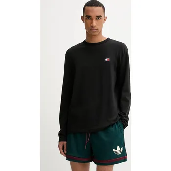 Pánské oblečení Bavlněné tričko s dlouhým rukávem Tommy Jeans DM0DM21974 černá 99X, vel. M