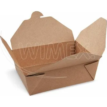Jednorázové nádobí Food box (PAP/PE) nepromastitelný kraft `M` 150 x 120 x 48 mm 1000ml [50 ks]