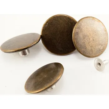 Knoflík Narážecí knoflík - hladký - staromosazná - průměr 2 cm