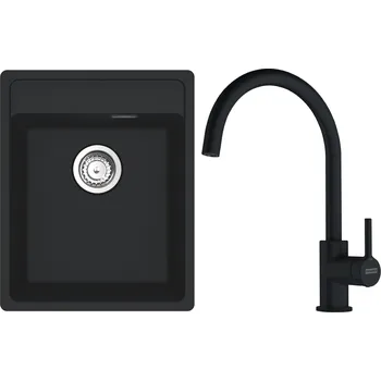 Kuchyňský dřez Franke dřez MRG 610-37 RTL + FC 6018 Barva: Černá, Označení: Černá matná