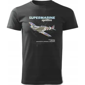 Pánské oblečení Tričko STRIKER Supermarine Spitfire Barva: Černá, Velikost: S