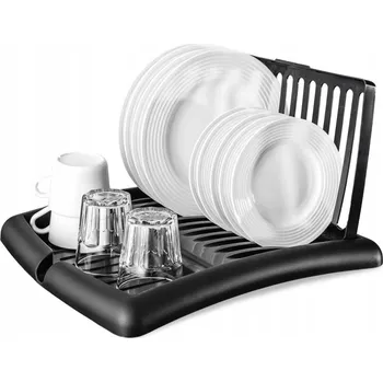 Odkapávač na nádobí ODKAPÁVAČ NA NÁDOBÍ ČERNÝ, SUŠÁK NA TALÍŘE A SKLENICE, VELKÝ