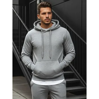 Pánská móda Šedá pánská mikina s kapucí bx3646 Velikost: 2XL