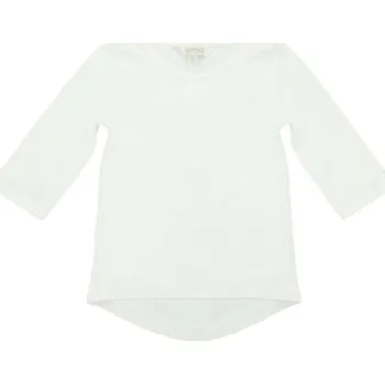 Dívčí tričko Dívčí tričko s dlouhým rukávem Kanz hladké bílé, vel.