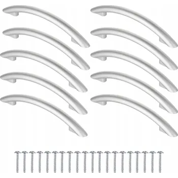 Nábytkové kování 10 Ks Nábytková úchytka stříbrný oblouk 96 mm + vruty