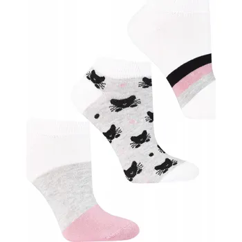 Dámské ponožky 3x Dámské Kotníkové Ponožky Ponožky koček, pohodlné MORAJ 35-38