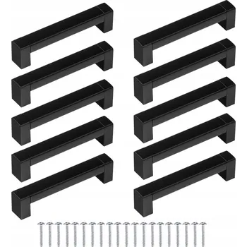 Nábytkové kování 10 Ks Nábytková úchytka pro skříňky K-96 rozteč 96 mm matně černé + vruty