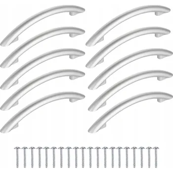 Nábytkové kování 10 Ks Nábytková úchytka stříbrný oblouk 96 mm + vruty
