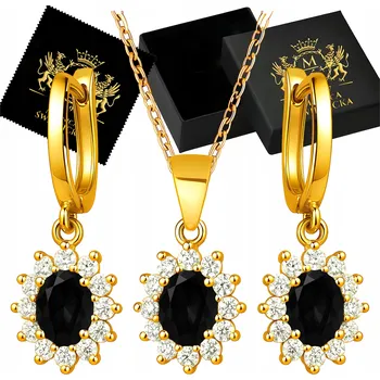 Náhrdelník Stříbrná souprava šperků 925 Náušnice Náhrdelník řetízek Dárek Gravírování