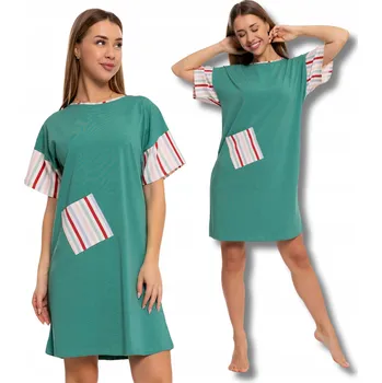 Dámská noční košile Košile noční Moraj bavlněná, zelená, krátký rukáv, S