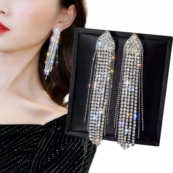 Náušnice Stříbrné Náušnice s dlouhým závitem Zirkony