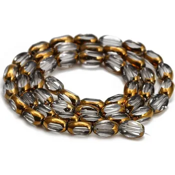 Náramek 50 ks Barevné oválné skleněné korálky | šperky - barva4