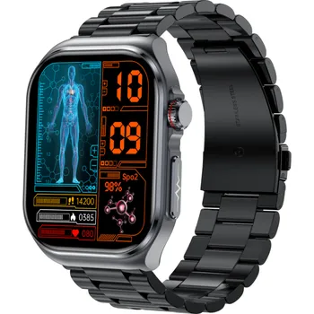 Lige Health ET585 Fit, černé/černý nerezový řemínek