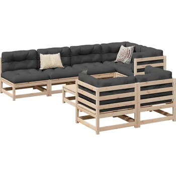 Zahradní lavice zahrada-XL 8dílná zahradní sedací souprava s poduškami masivní borovice 3299346