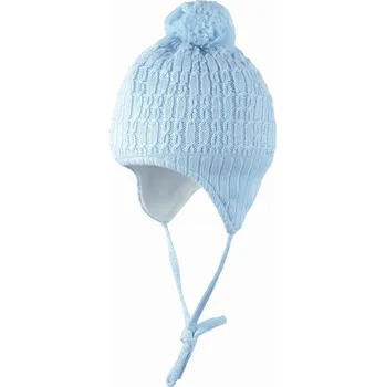 Čepice Čepice zimní vázací s bambulí modrá Doll, vel. 35