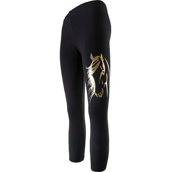 Dívčí zateplené legíny, černé se zlatým koněm, Tup Tup, vel. 128