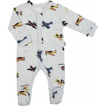 Kojenecké oblečení NICOL overal pro chlapce s dlouhým rukávem KOLEKCE WILLY velikost 56 cm LETADLA