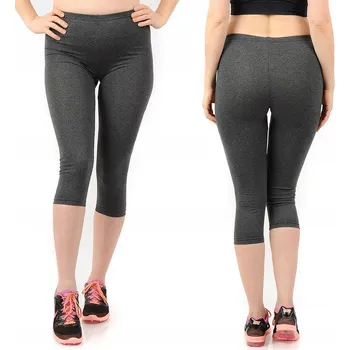 Dámské legíny Dámské 3/4 legíny bavlna Rybářky Krátké legíny Polské GRAFITOVÉ L