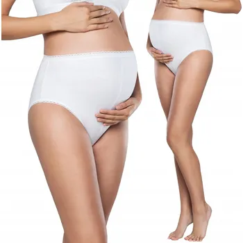 Kalhotky Těhotenské kalhotky, dámské kalhotky s vysokým pasem MaMa Maxi ITALIAN FASHION bílé, vel. M